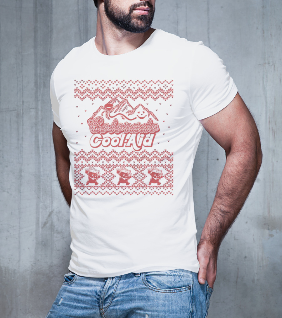 Colorado Cool-Aid Festive Sweater Design With Mountains And Smiling Pitcher T-Shirt