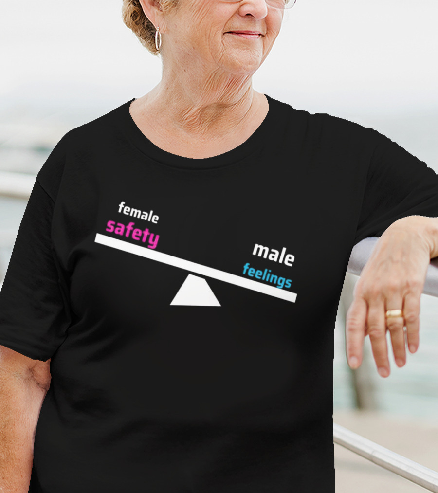 Female Safety Male Feelings Seesaw Balance T-Shirt