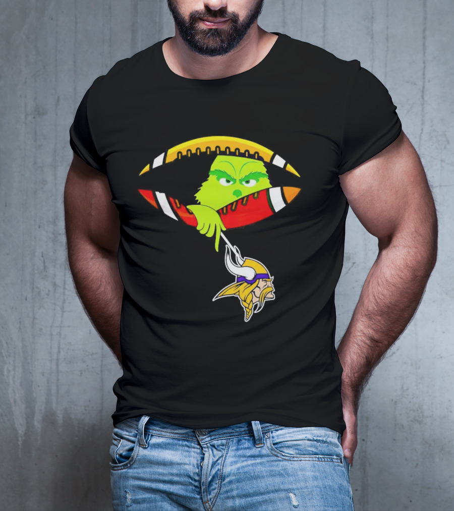Grinch Stealing Minnesota Vikings Football T-Shirt