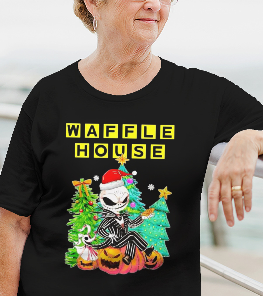 Waffle House Jack Skellington Christmas Tree Pumpkin T-Shirt