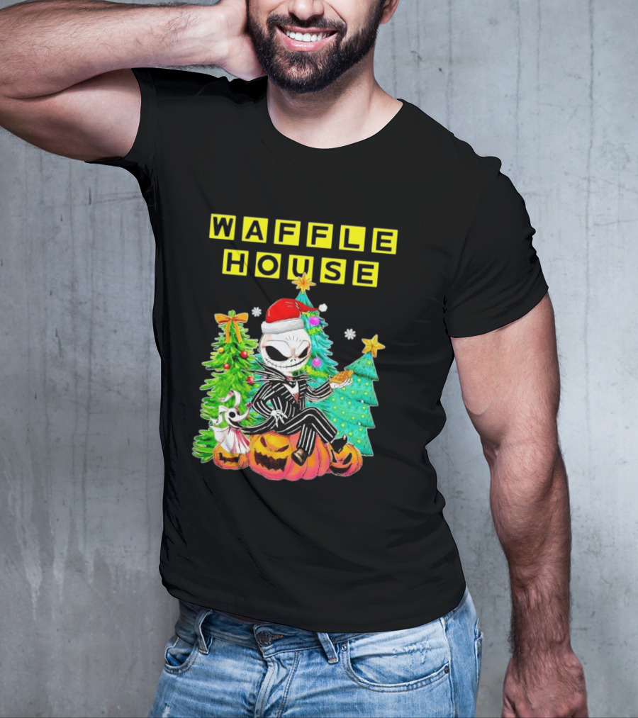 Waffle House Jack Skellington Christmas Tree Pumpkin T-Shirt