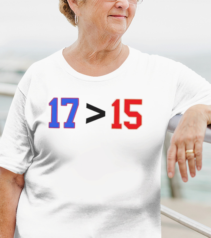 Josh Allen 17 Greater Than Patrick Mahomes 15 T-Shirt