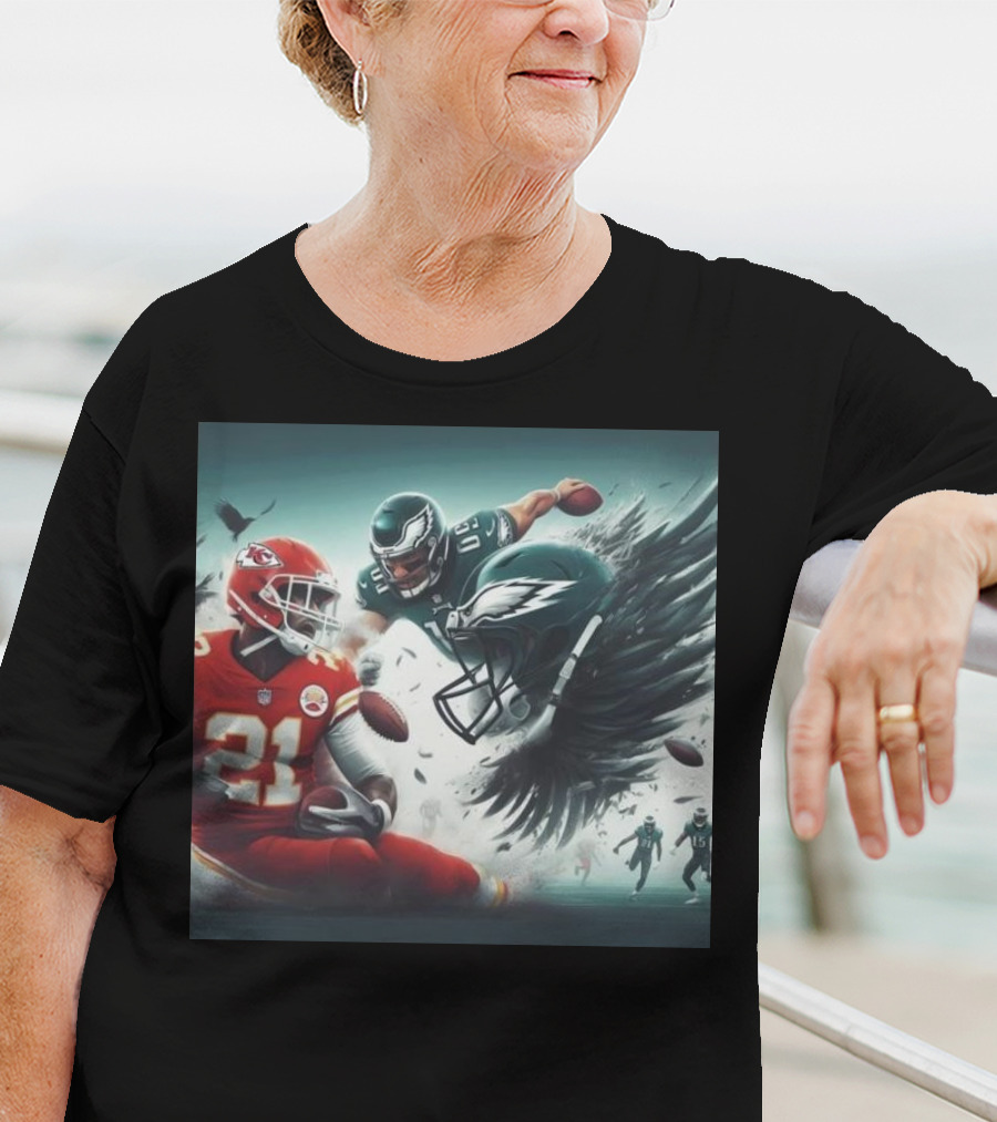 Mike Edwards Kansas City Chiefs Defensive Action Against Philadelphia Eagles Showdown T-Shirt