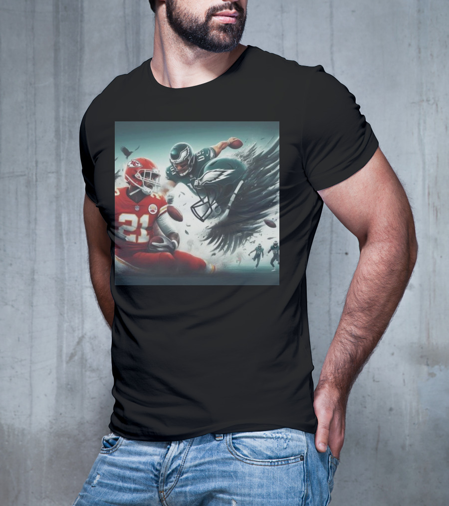 Mike Edwards Kansas City Chiefs Defensive Action Against Philadelphia Eagles Showdown T-Shirt