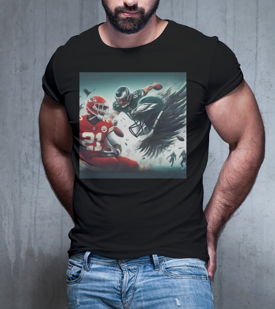 Mike Edwards Kansas City Chiefs Defensive Action Against Philadelphia Eagles Showdown T-Shirt