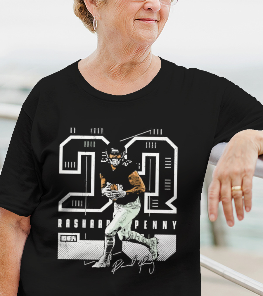 Rashaad Penny 23 NFLPA Philadelphia Football Signature T-Shirt