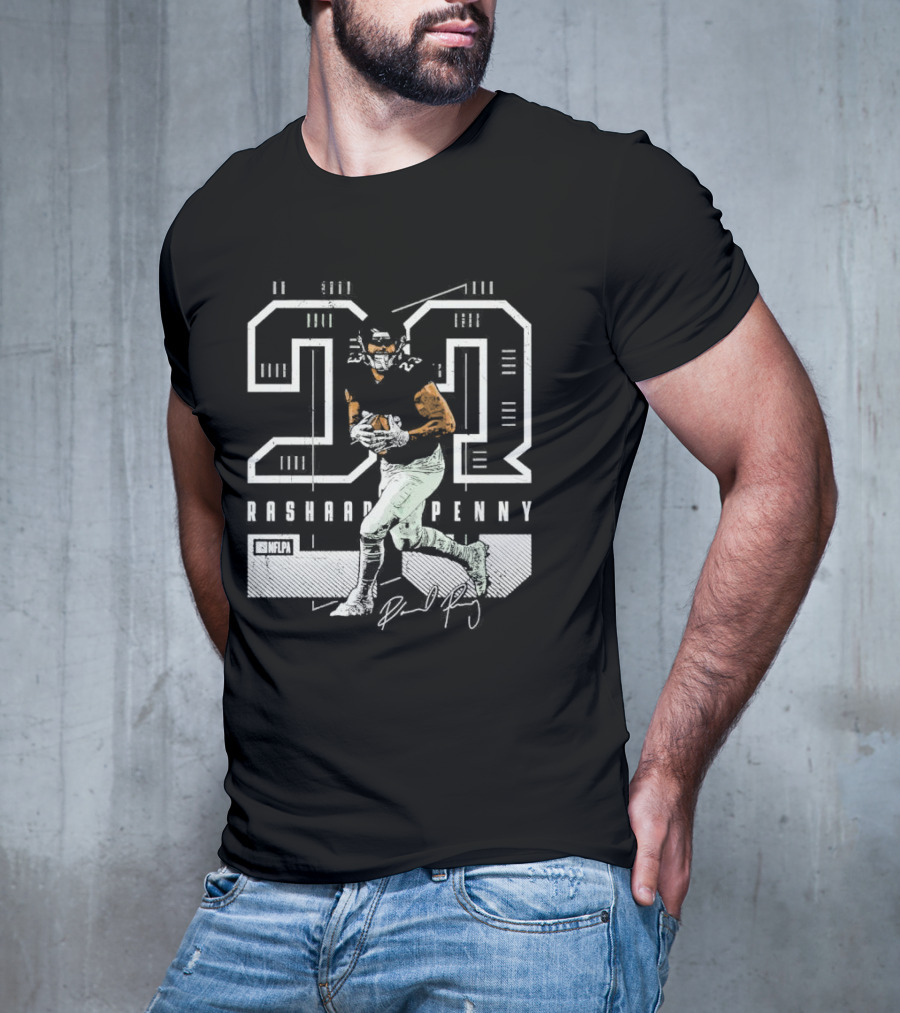Rashaad Penny 23 NFLPA Philadelphia Football Signature T-Shirt