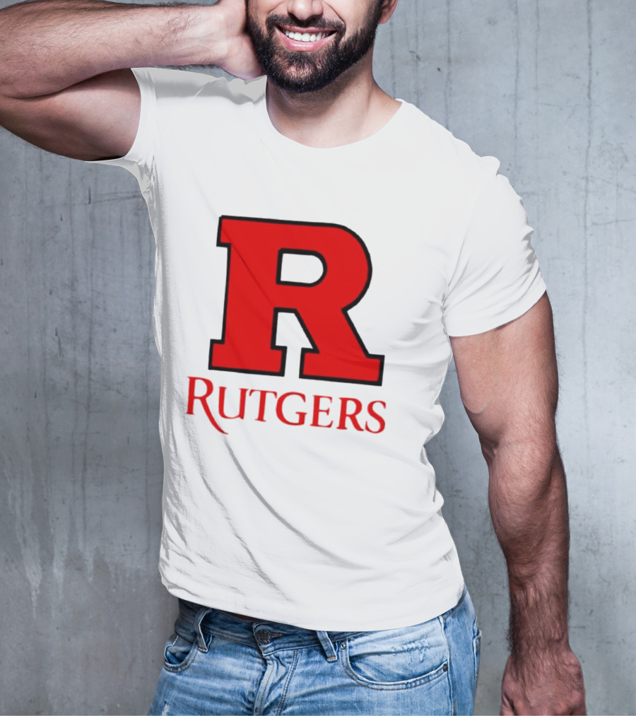 Rutgers University Red R Icon With Text T-Shirt