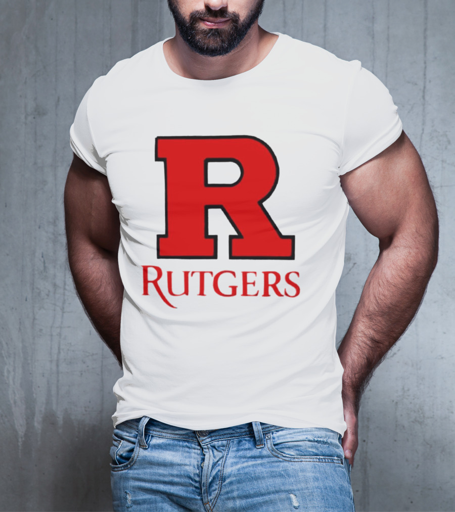 Rutgers University Red R Icon With Text T-Shirt