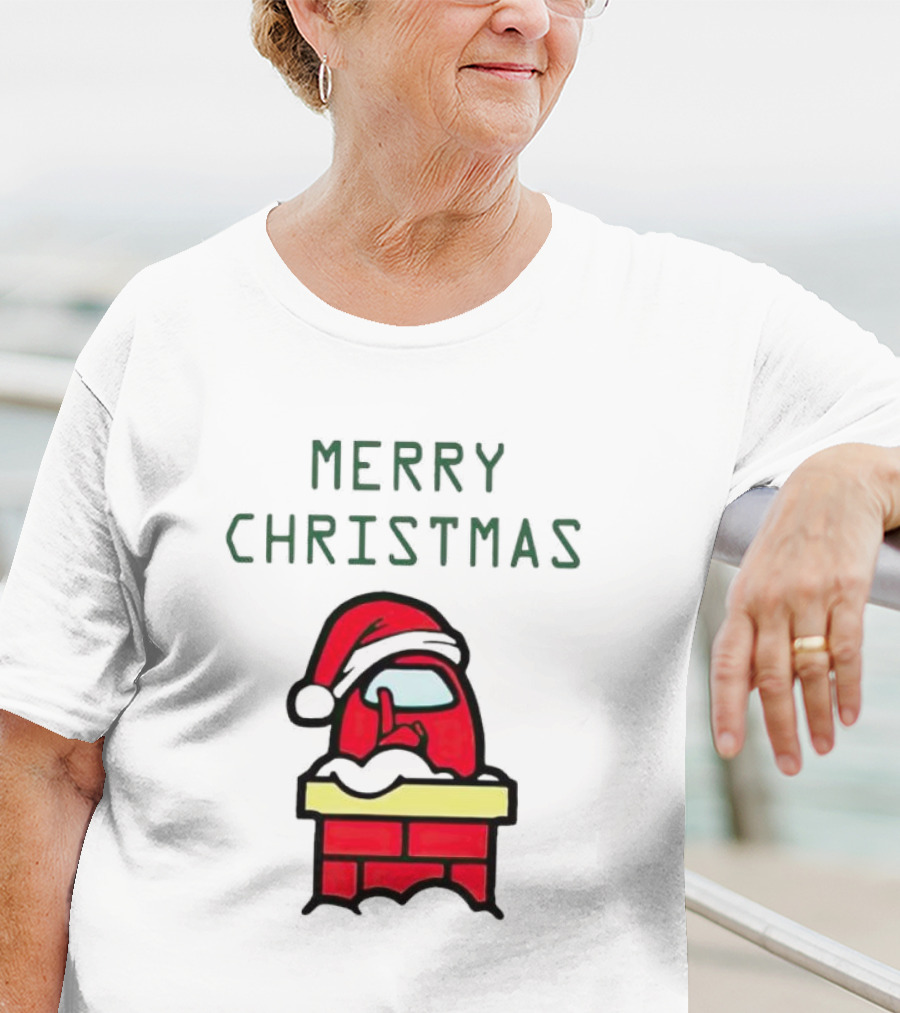 Merry Christmas Santa Among Us Chimney Character T-Shirt