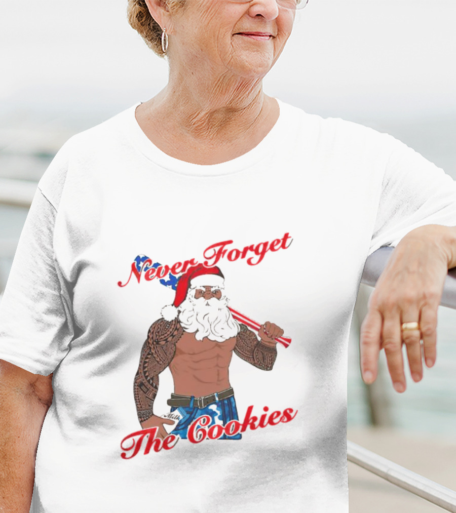 Tattoo Santa Never Forget The Cookies Christmas Holiday T-Shirt