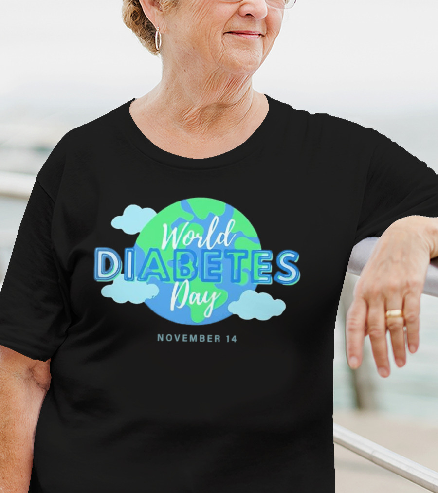 World Diabetes Day November 14 Earth And Clouds T-Shirt