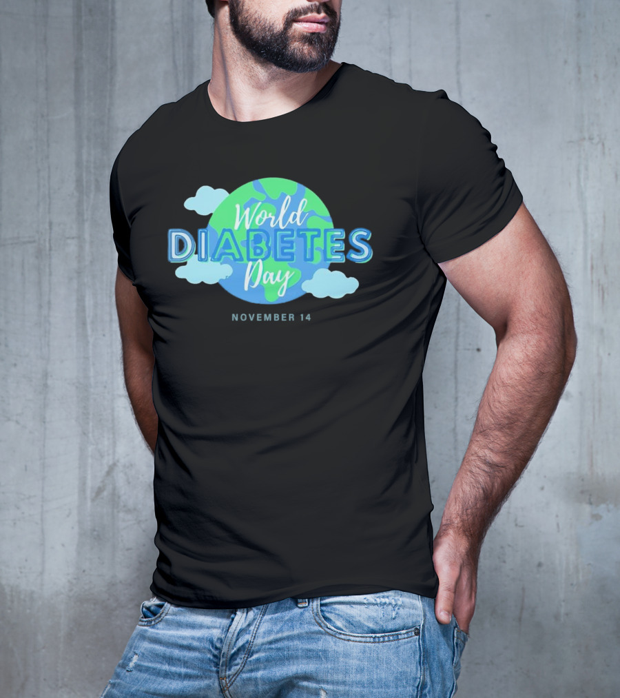 World Diabetes Day November 14 Earth And Clouds T-Shirt