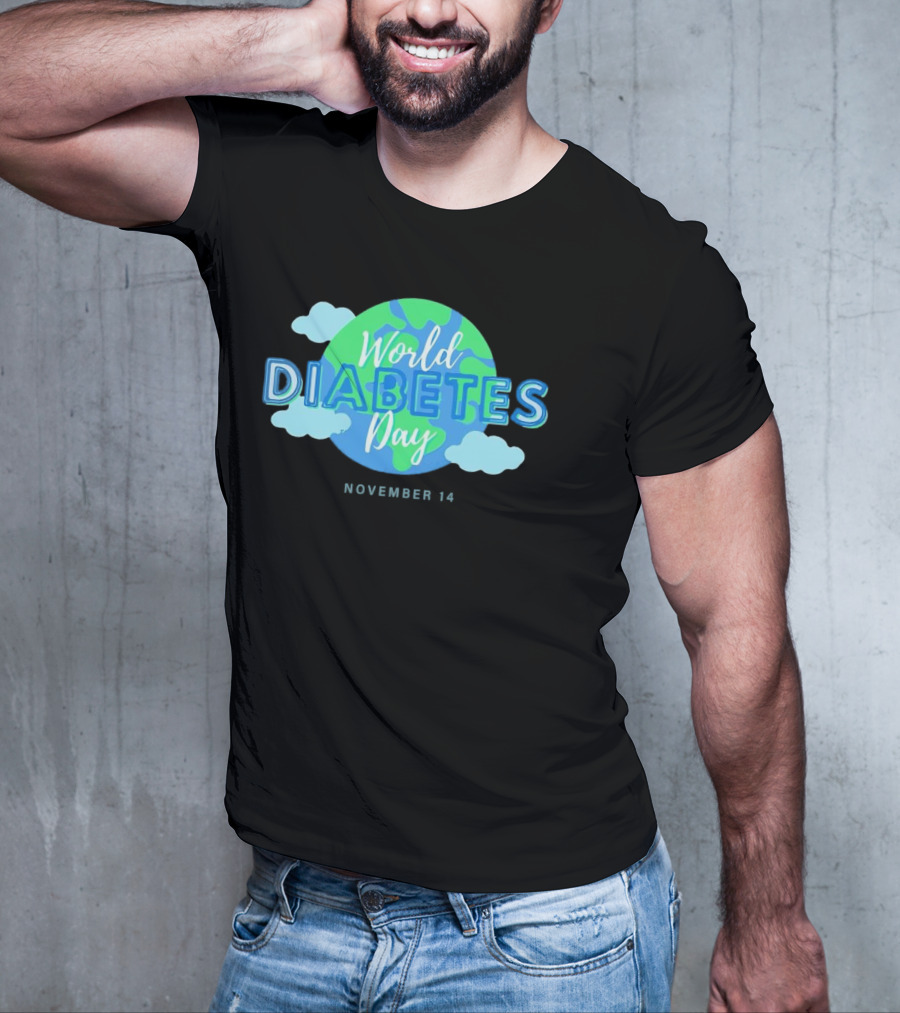 World Diabetes Day November 14 Earth And Clouds T-Shirt
