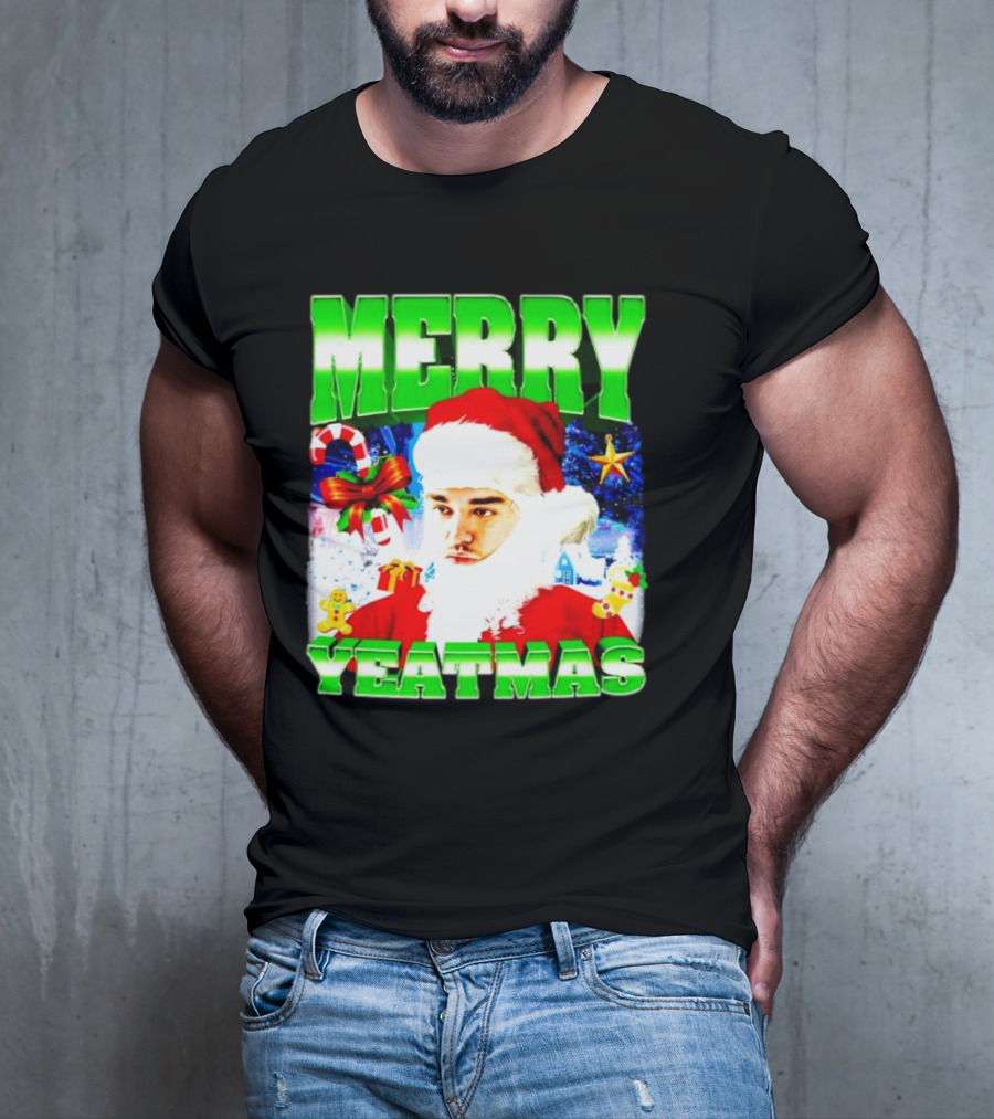 Merry Yeatmas Yeat Rapper Christmas Santa Claus Holiday T-Shirt