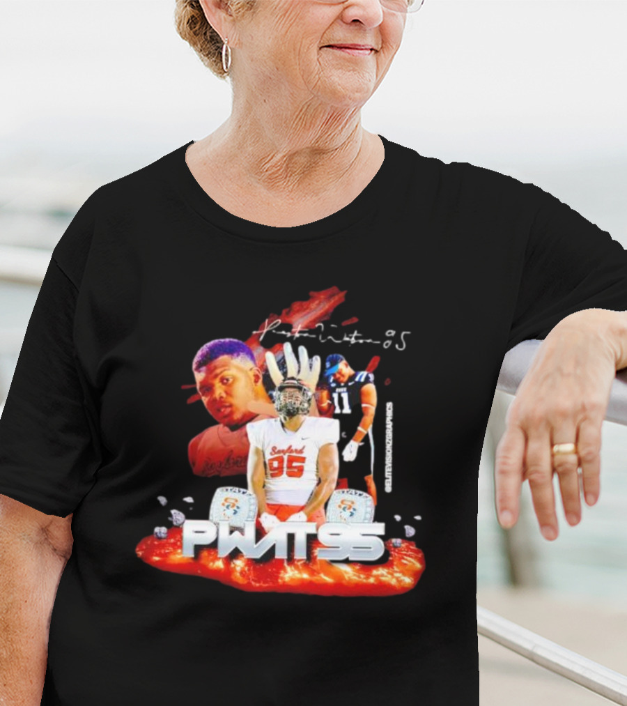 Preston Watson Pwat 95 Football Collage Player 95 Gridiron Dreams T-Shirt