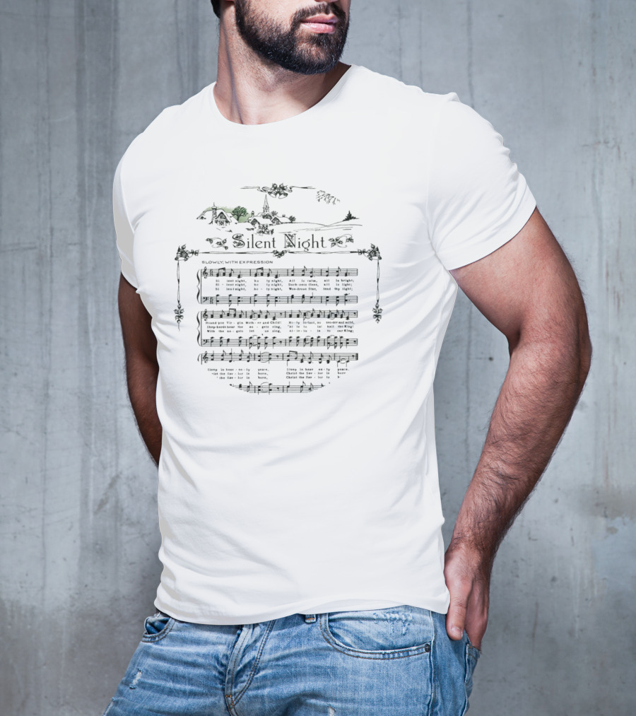 Silent Night Sheet Music Christmas Carol Lyrics T-Shirt