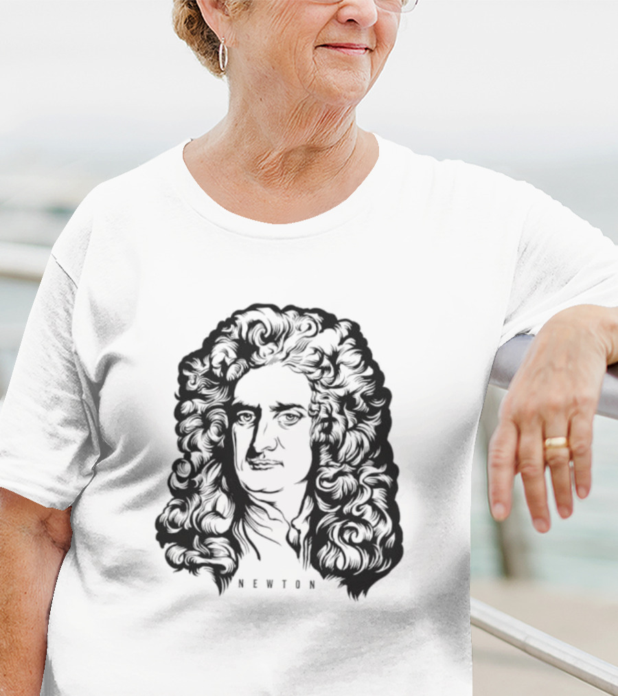 Newton Monochrome Portrait With Curling Hair T-Shirt