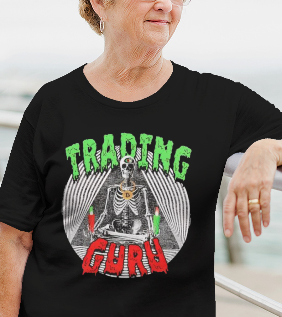 Trading Guru Skeleton Cryptocurrency Candles T-Shirt