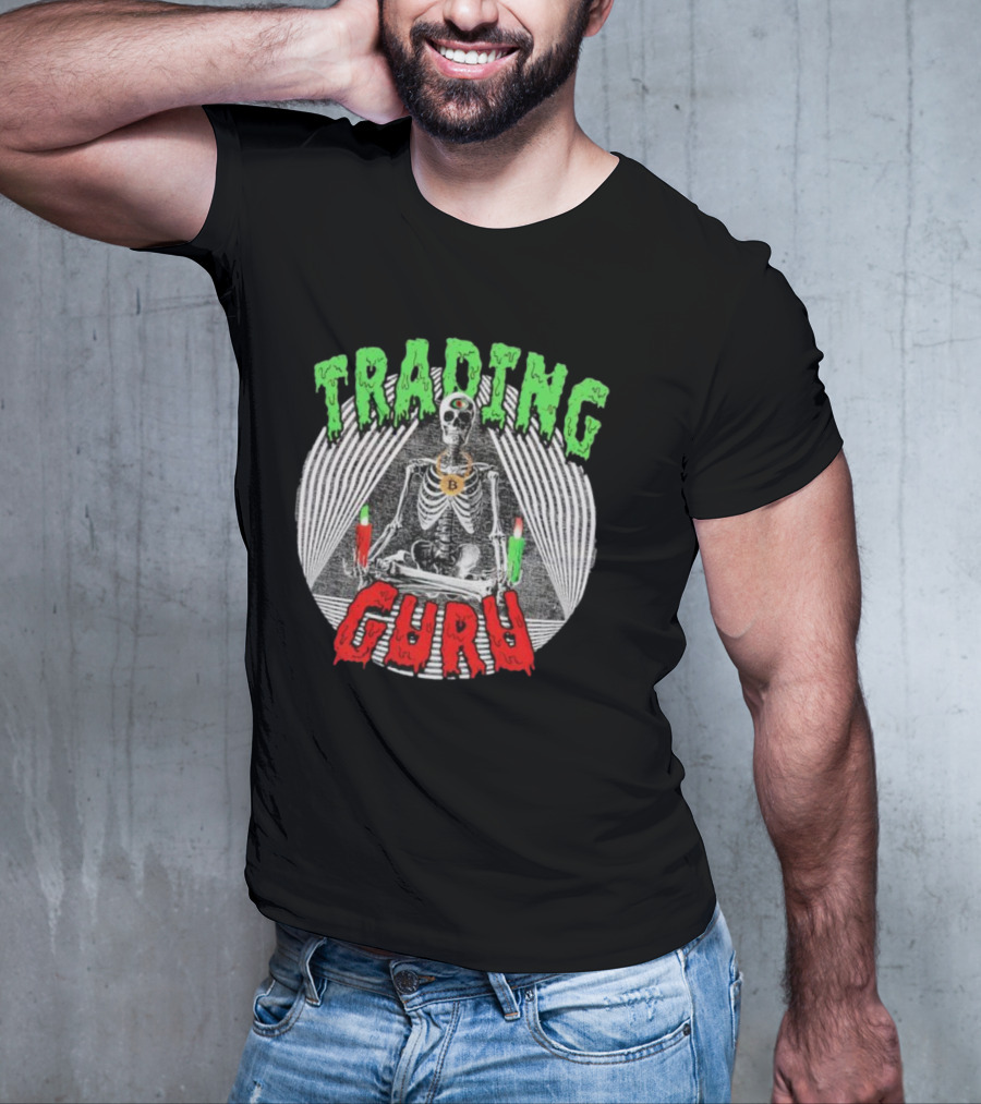 Trading Guru Skeleton Cryptocurrency Candles T-Shirt
