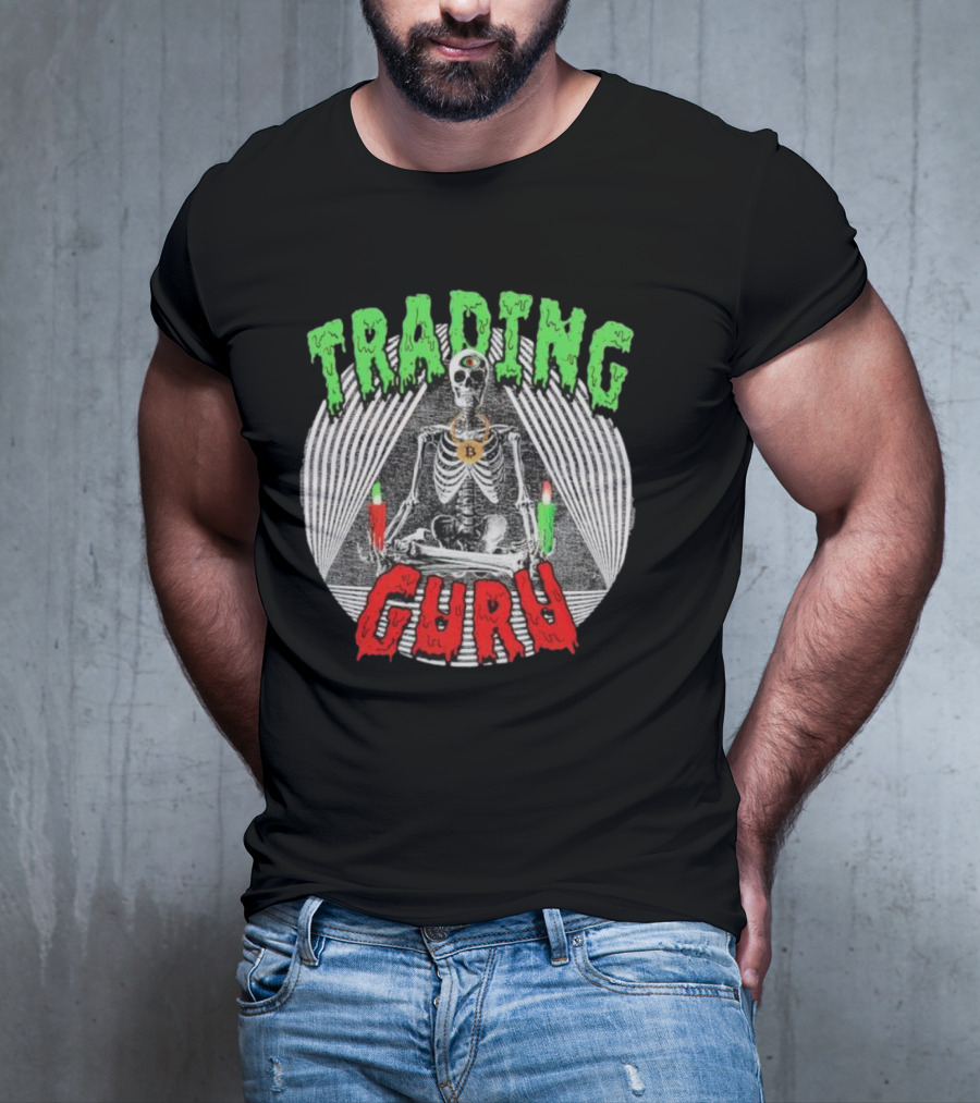 Trading Guru Skeleton Cryptocurrency Candles T-Shirt