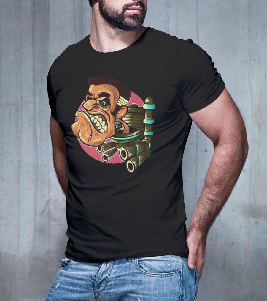 Skibidi Toilet Meme Angry Gritty Face T-Shirt