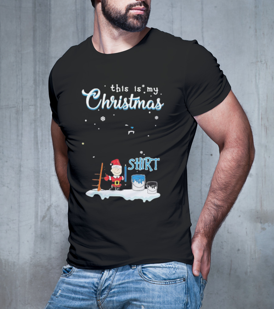 Snoopy And Charlie Brown This Is My Christmas Carolina Panthers T-Shirt