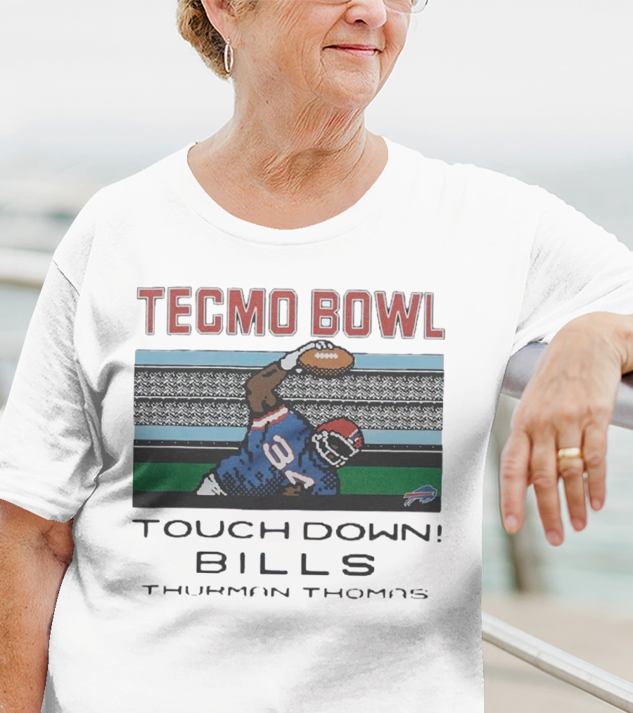 Tecmo Bowl Touchdown Bills Thurman Thomas Retro Football Pixel T-Shirt