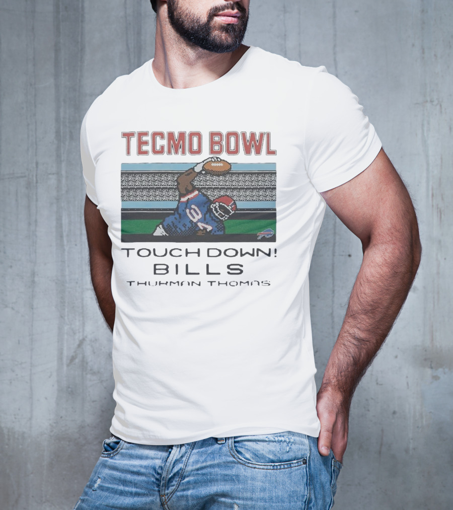 Tecmo Bowl Touchdown Bills Thurman Thomas Retro Football Pixel T-Shirt