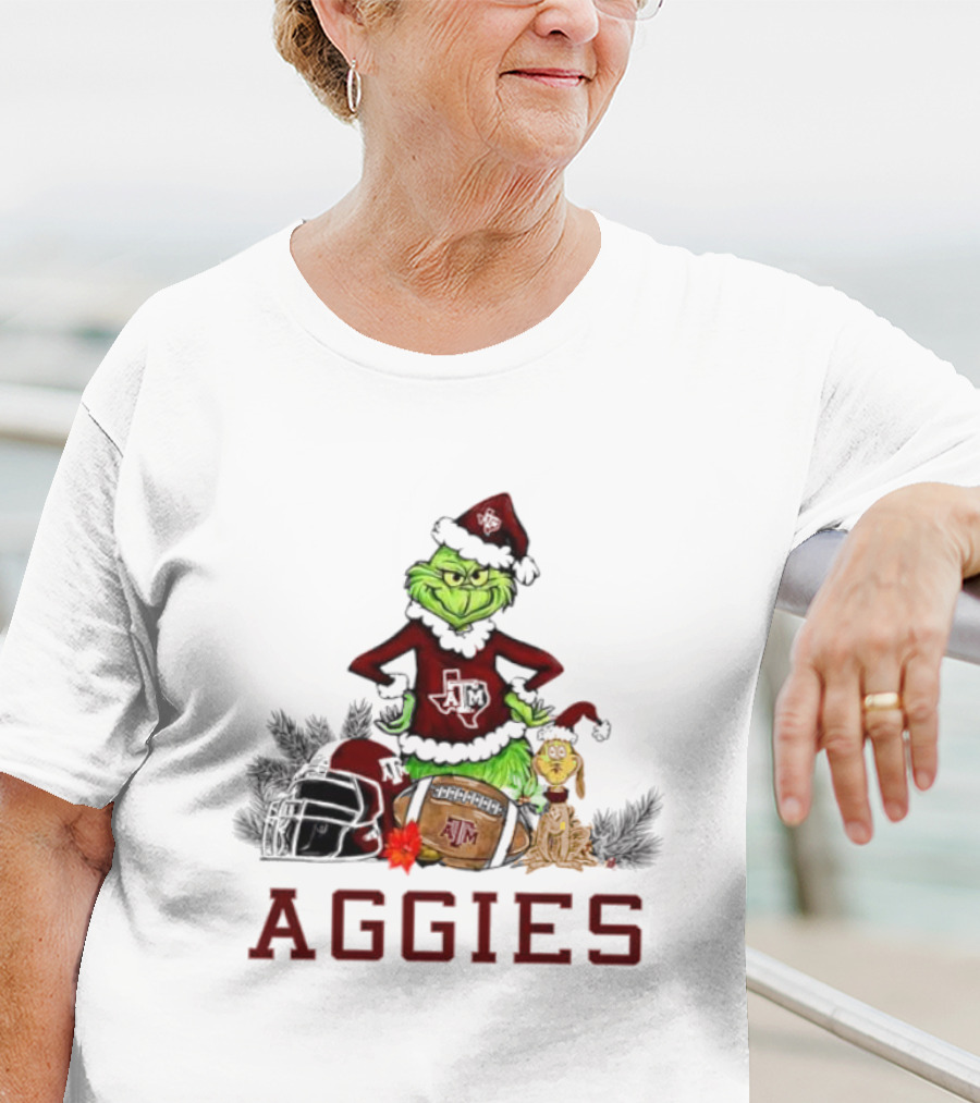 Texas A&M Aggies Grinch Max Dog Christmas Football Humor T-Shirt
