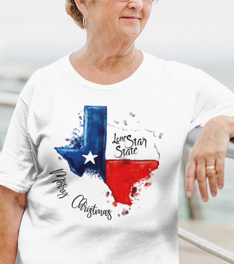 Texas Flag Lone Star State Merry Christmas T-Shirt
