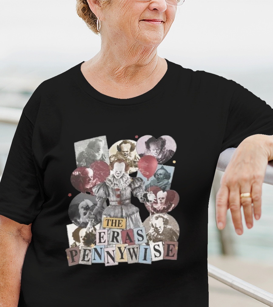The Eras Pennywise Clown Evolution Multicolor Collage T-Shirt