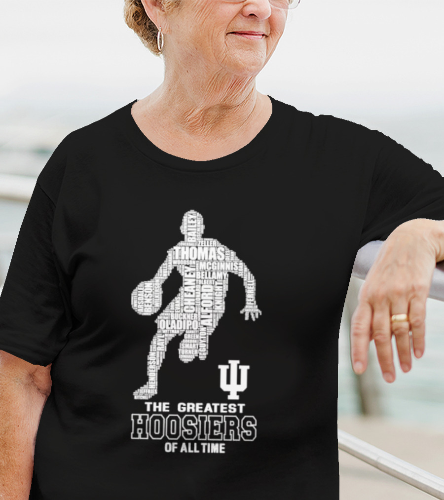 The Greatest Hoosiers Of All Time Basketball Legends Silhouette With IU T-Shirt