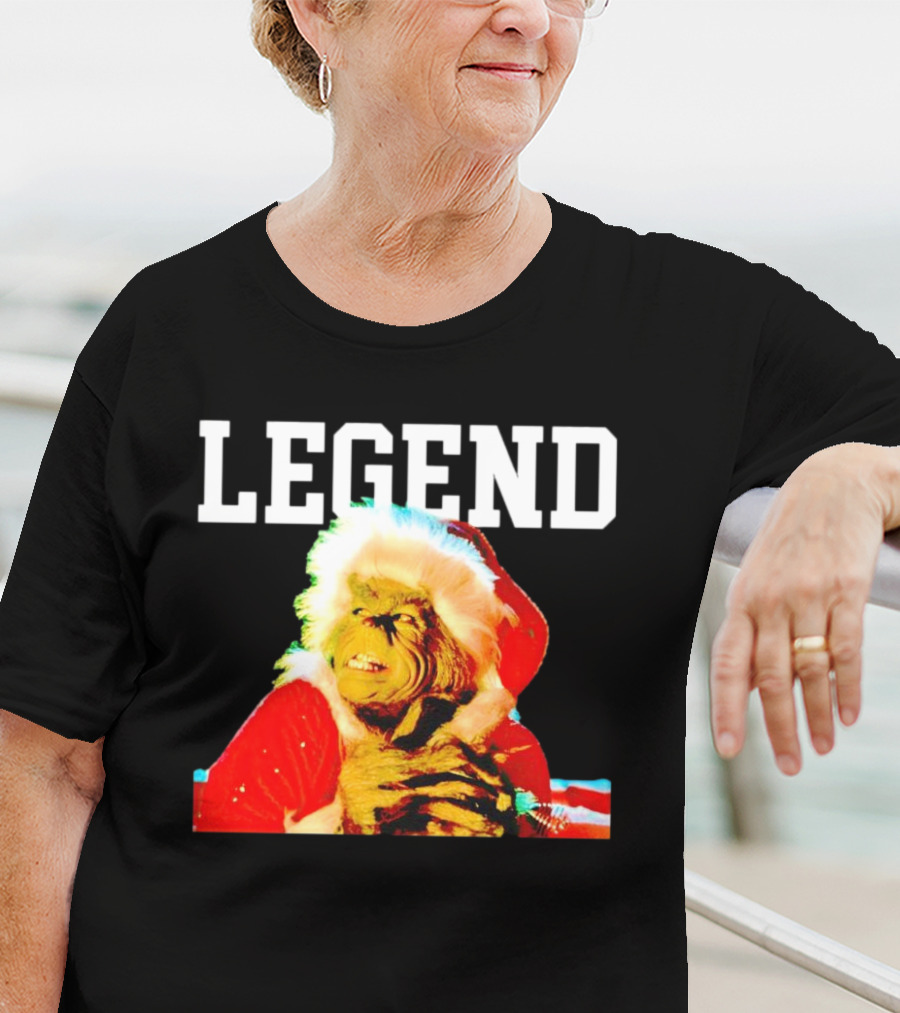 Grinch In Santa Outfit With Legend Text Christmas T-Shirt