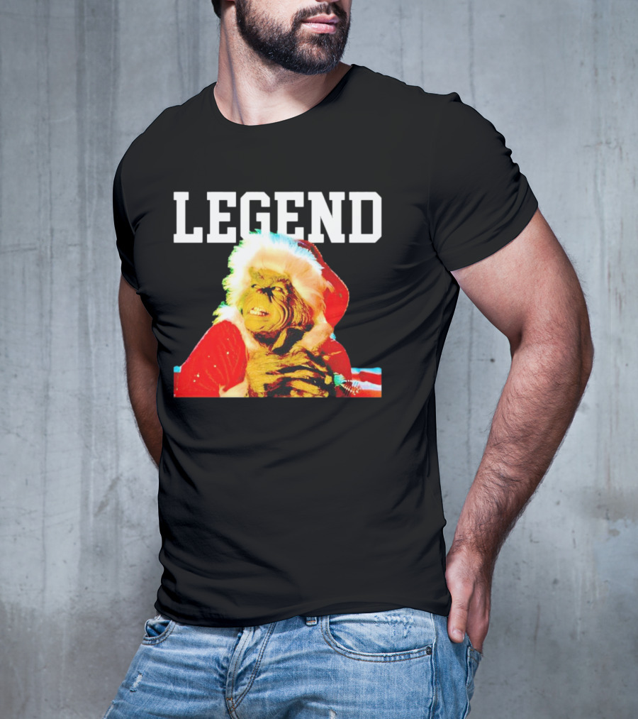 Grinch In Santa Outfit With Legend Text Christmas T-Shirt
