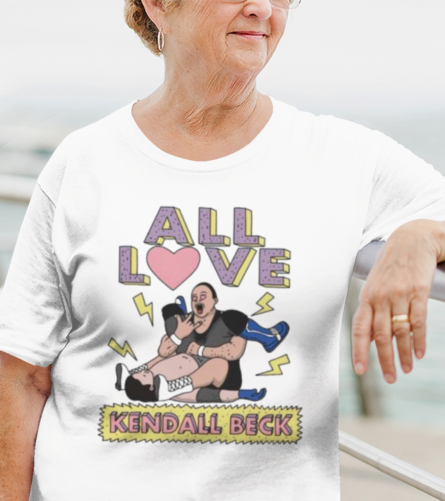 All Love Kendall Beck Wrestling Chokehold Drama With Lightning Bolts T-Shirt