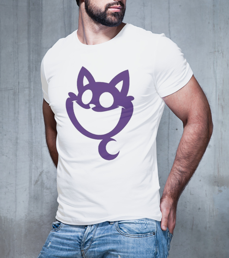 Cheshire Cat Purple Silhouette Face Design Catnap Face T-Shirt