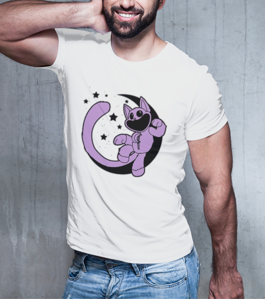 CatNap Astronaut Cat In Space With Crescent Moon And Stars T-Shirt