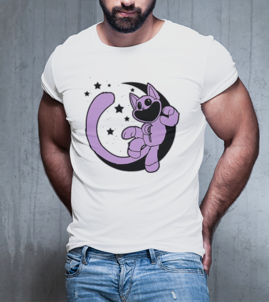 CatNap Astronaut Cat In Space With Crescent Moon And Stars T-Shirt