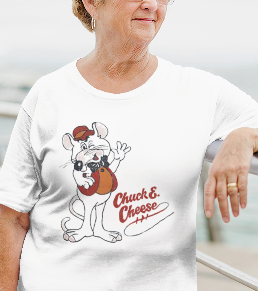 Chuck E Cheese Retro Character Outline T-Shirt