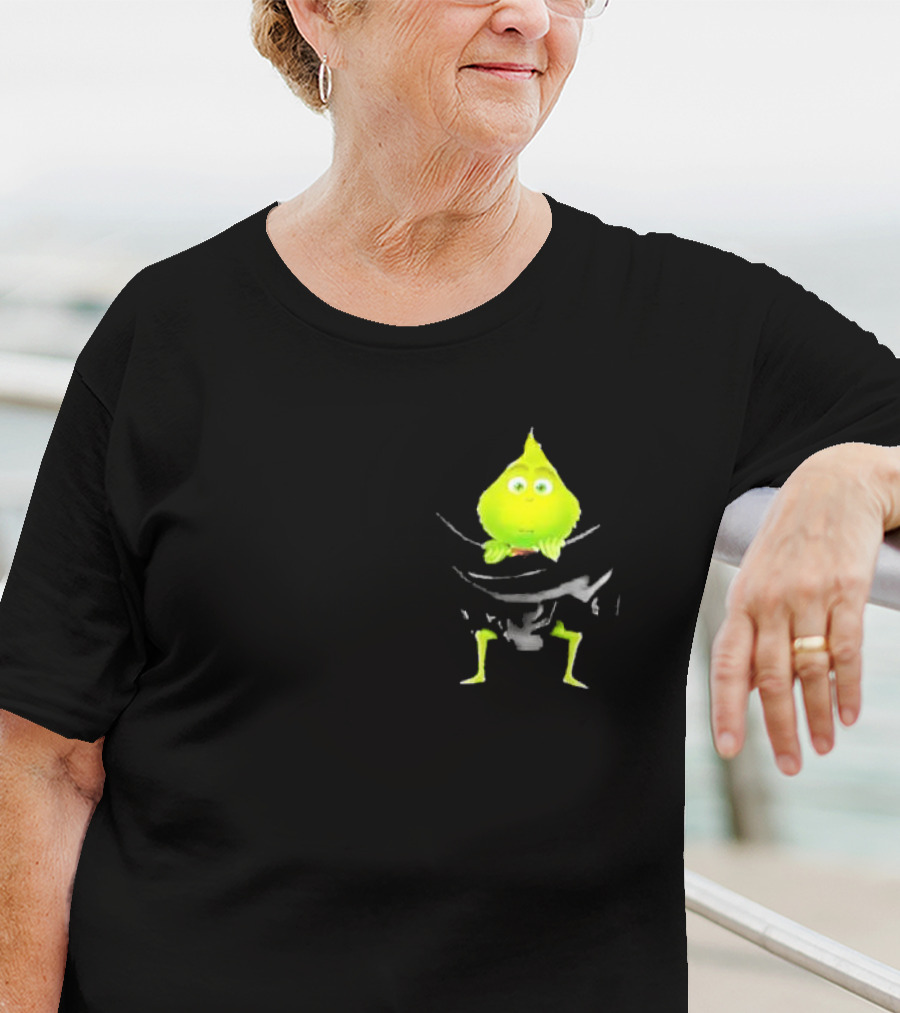 Grinch Peeking From Pocket T-Shirt