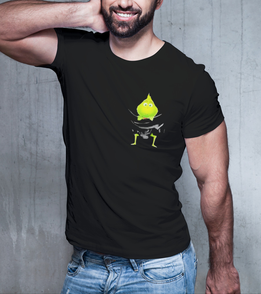 Grinch Peeking From Pocket T-Shirt