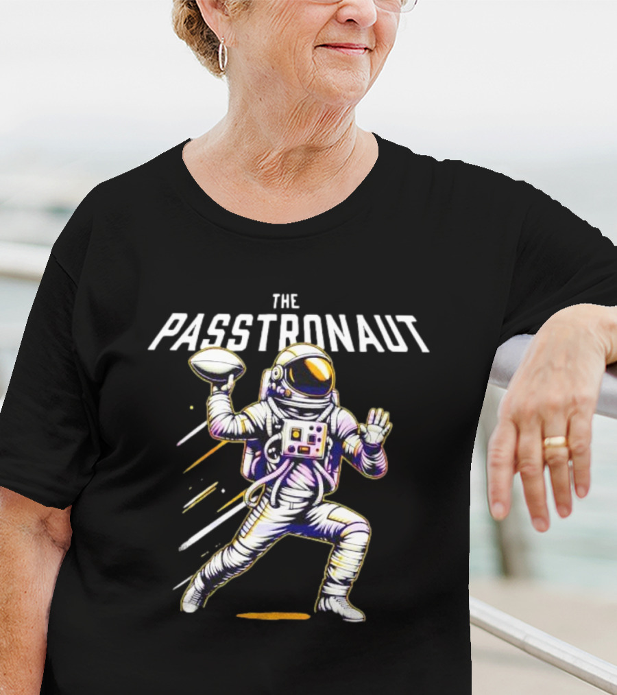 The Passtronaut Astronaut Throwing A Football T-Shirt