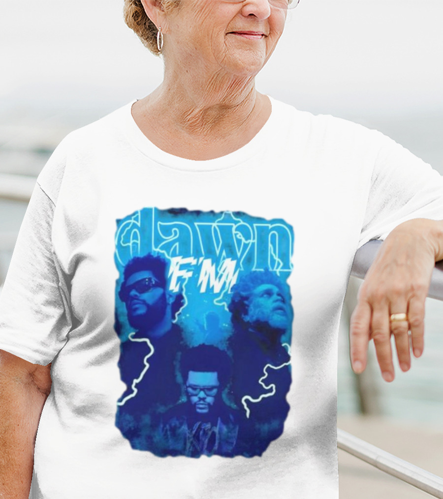 Dawn FM Vintage The Weeknd Blue Trio Image T-Shirt