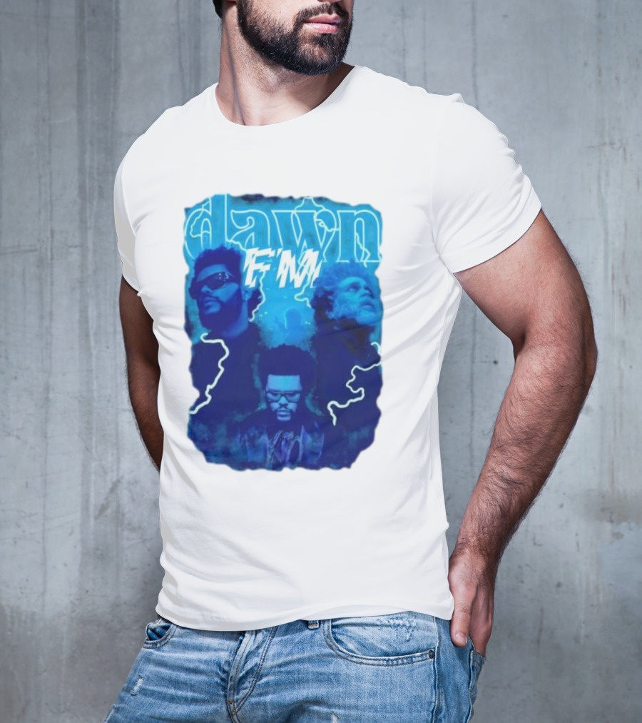 Dawn FM Vintage The Weeknd Blue Trio Image T-Shirt