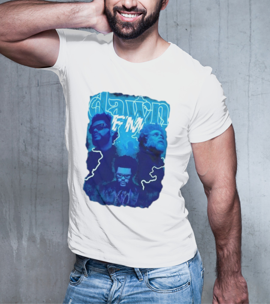 Dawn FM Vintage The Weeknd Blue Trio Image T-Shirt