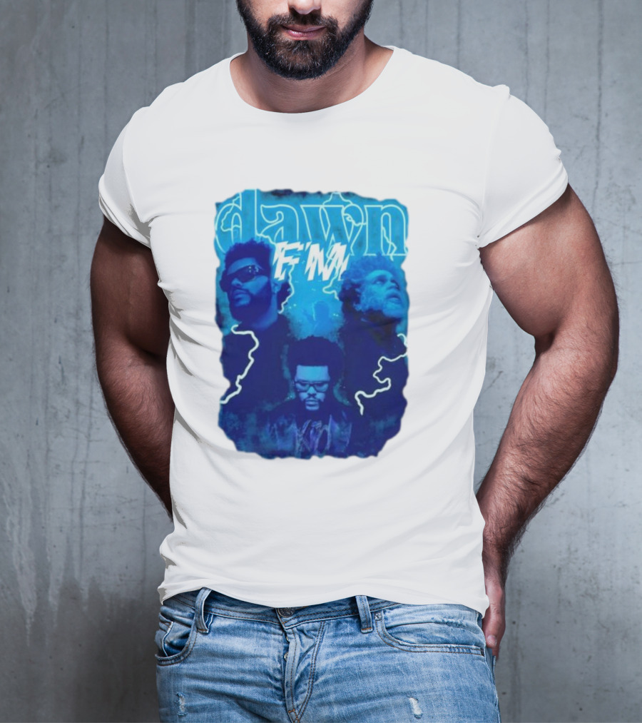 Dawn FM Vintage The Weeknd Blue Trio Image T-Shirt