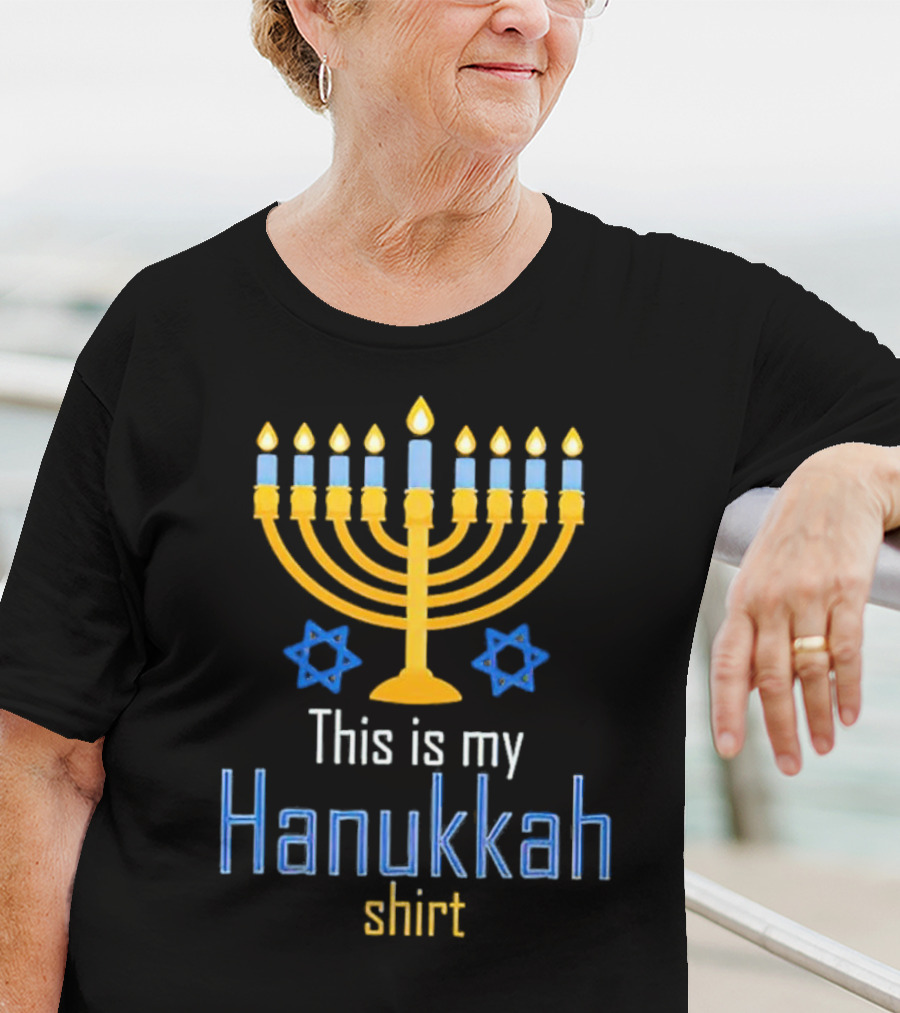 This Is My Hanukkah Shirt Menorah And Stars T-Shirt