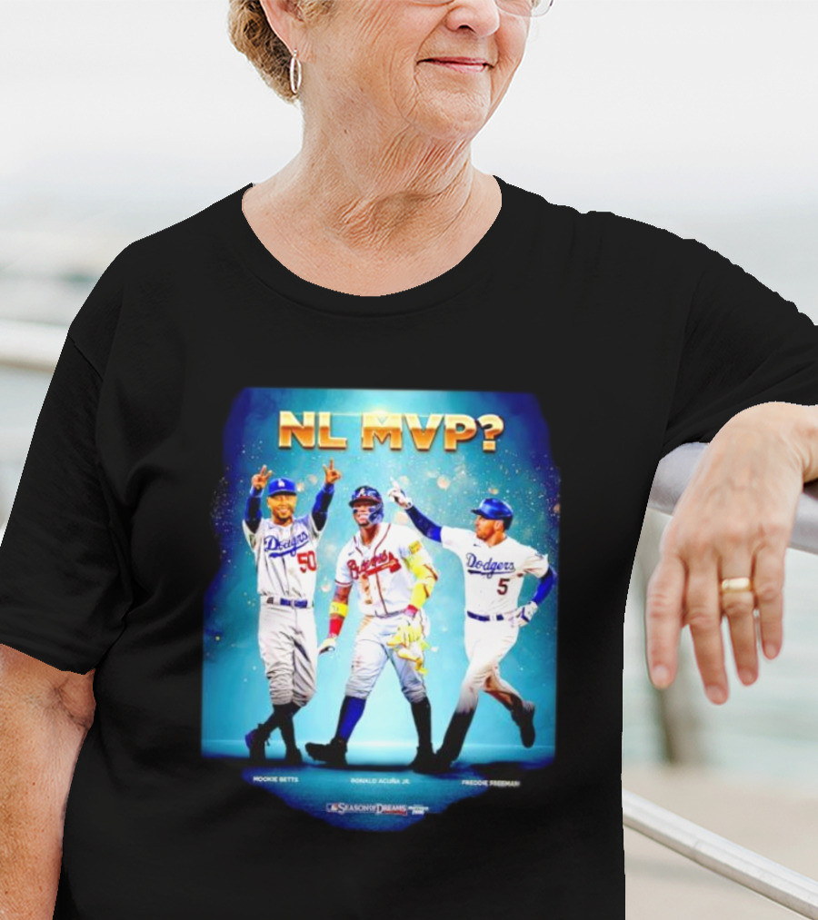 NL MVP Mookie Betts Ronald Acuna Jr Freddie Freeman Dodgers Braves T-Shirt