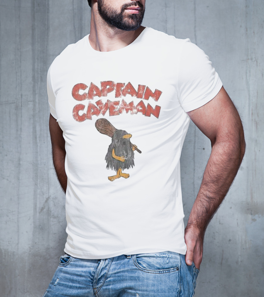 Captain Caveman Vintage Retro Cartoon Character T-Shirt